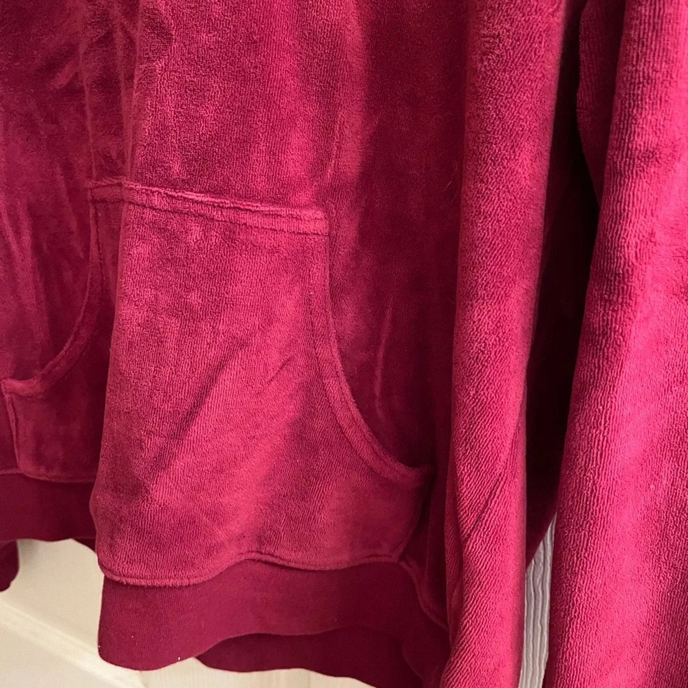 CALVIN KLEIN~WINE VELOUR HOODIE~ S - Picture 10 of 10